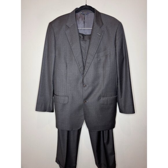Brooks Brothers Custom Tailored Charcoal Grey Pinstripe Wool 2Pc Suit 42x36 - Picture 1 of 16